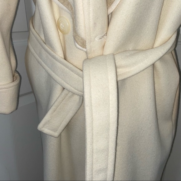 ♥️ VINTAGE Rare Cream ivory white David Benjamin Wool COAT jacket Size10 - Picture 6 of 11